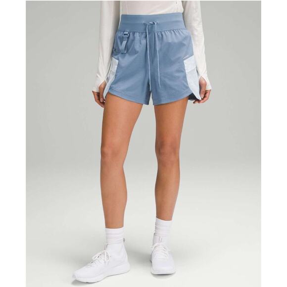 (6) $98  Lululemon WovenAir High-Rise Hiking Short 4" Utility Blue / Powder Blue - Picture 1 of 6